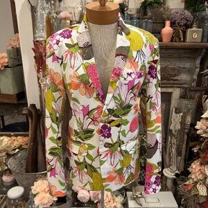 MR TURK THURSTON BLAZER | MAXIMALISM | VIBRANT TROPICAL FLORAL MOTIF | 38